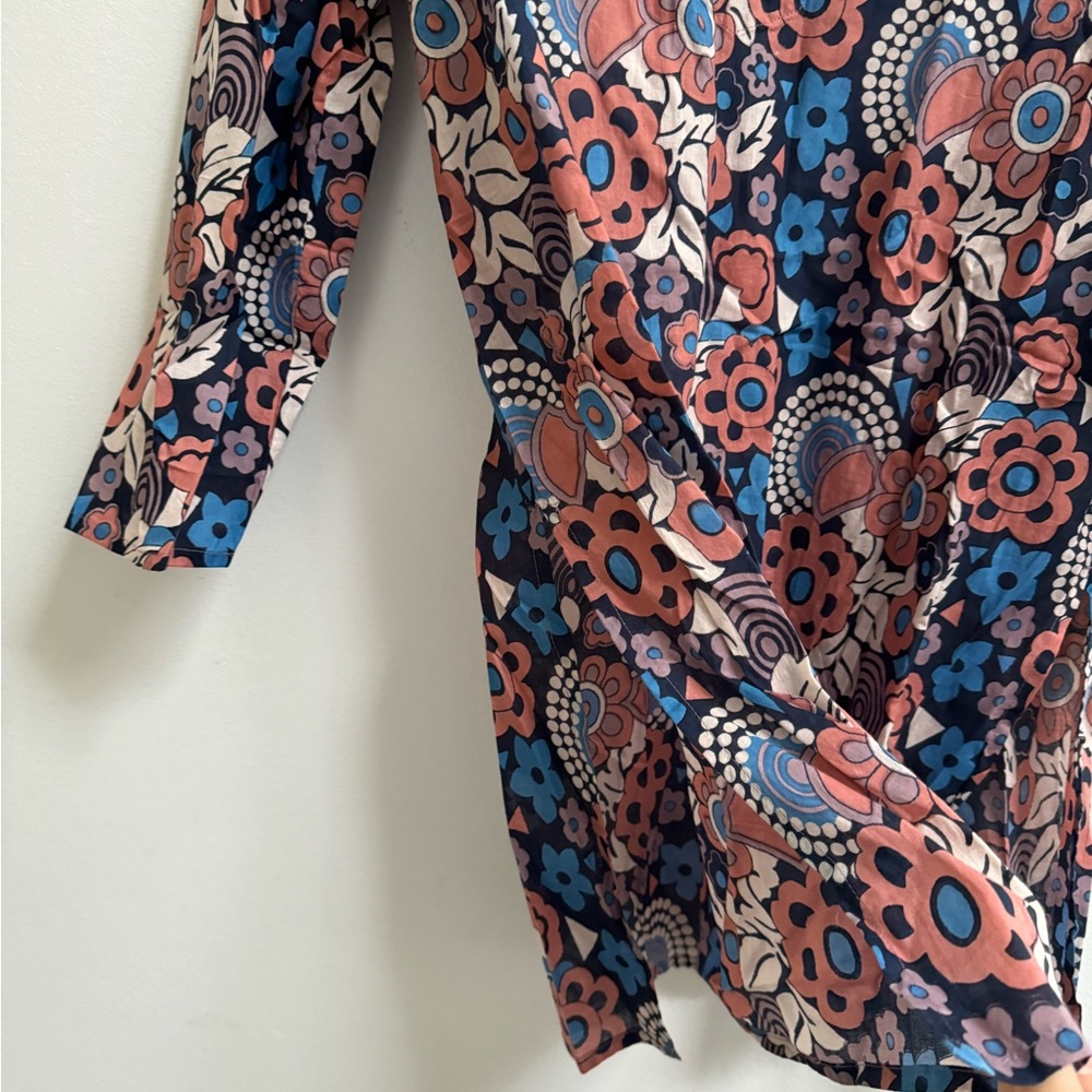 Boutique Floral Printed Cotton Blouse M - Picture 5 of 5